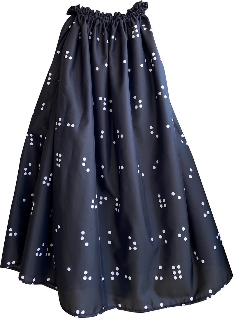 点字プリントスカート/ Braille Print skirt - 裙子 - 聚酯纤维 黑色