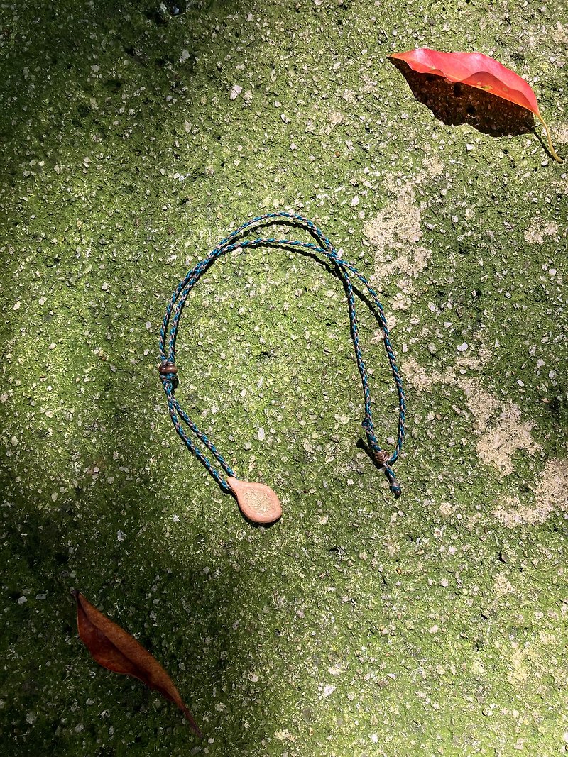 苗青色海波璃陶饰项链-可自由调节长度 - 项链 - 陶 绿色