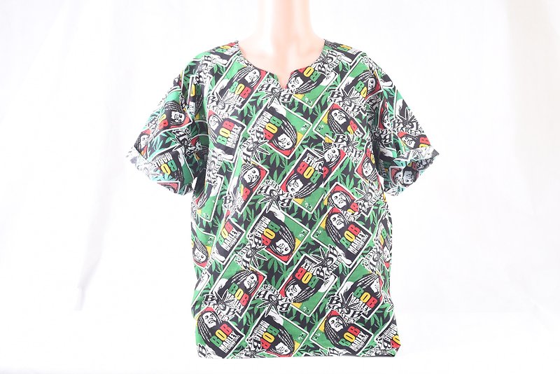 Reggae shirt - 男装衬衫 - 棉．麻 绿色