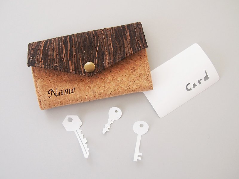 Paralife 软木 钥匙包  钥匙 钥匙圈 工作证 信用卡 包含刺绣名字 - 钥匙链/钥匙包 - 木头 咖啡色