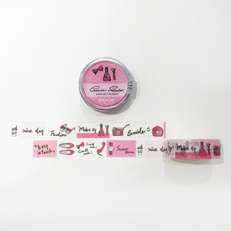 [简单生活系列]粉红甜心15mm水彩纸胶带 雾面 - 纸胶带 - 纸 红色