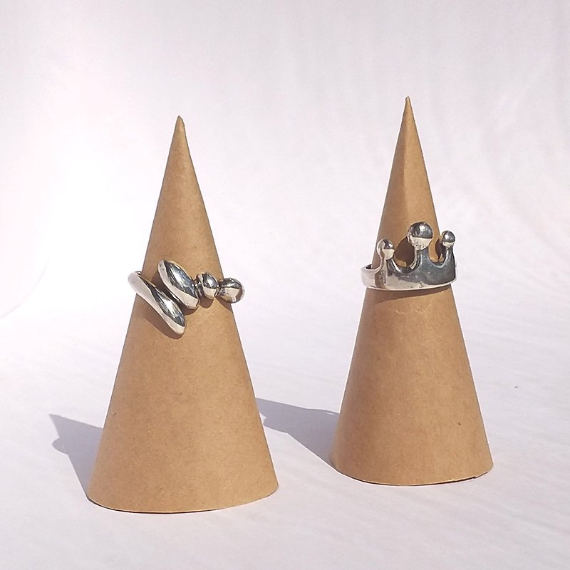 日本 YAMACO  纯银皇冠造型戒指 | 日本 手作 925银 GEM系列 - 戒指 - 纯银 银色