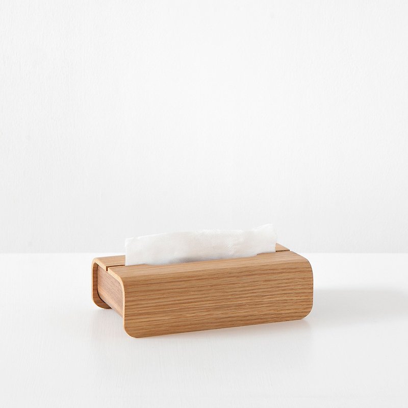 Tetrad 手工木制面纸盒 ∣ 白橡面·胡桃座 - 纸巾盒 - 木头 卡其色