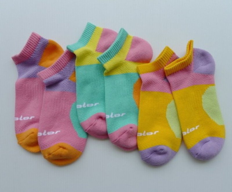 全棉机能专业气垫慢跑袜(女)粉紫 (五色可选) - 袜子 - 棉．麻 紫色