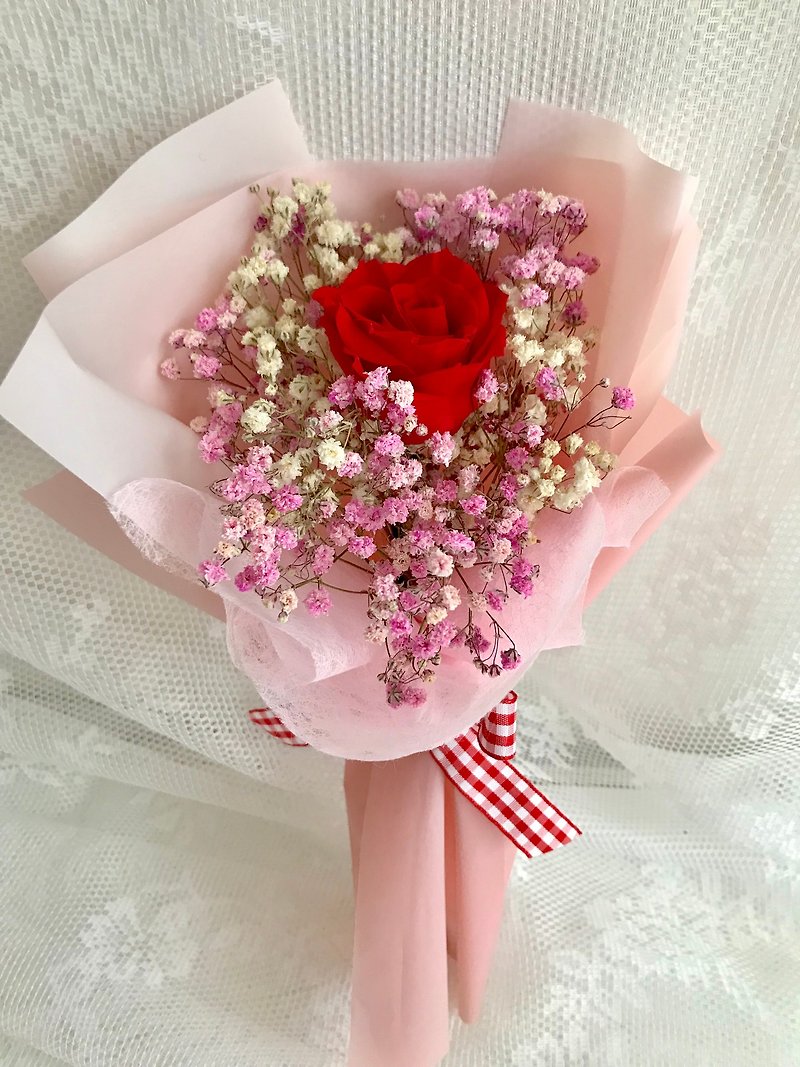 Masako 一轮永生玫瑰 干燥花束 韩式包装 - 干燥花/捧花 - 植物．花 