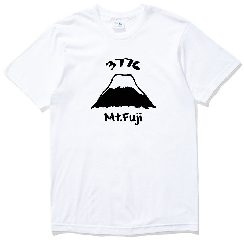 Mt Fuji 3776【现货】 短袖T恤 白色 富士山 日本 风景 樱花 太阳 雪 自创 品牌 文青 Hipster - 男装上衣/T 恤 - 棉．麻 白色