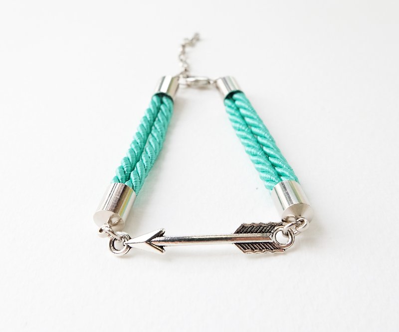 ♥ ELBRAZA ♥ Arrow mint bracelet - 手链/手环 - 其他材质 绿色