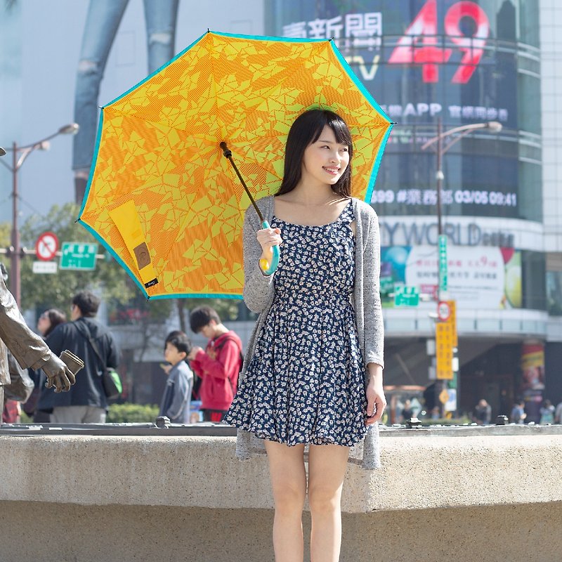 【Carry Umbrella】印刷款双层反向伞 (线条几何/21寸) - 雨伞/雨衣 - 防水材质 多色