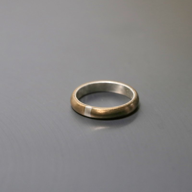 拼接系列 | 复古黄铜半圆戒指 - 戒指 - 其他金属 金色
