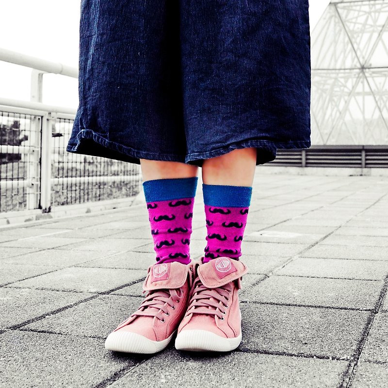 Hunting∣翘胡洋红风 - 袜子∣台湾制∣抑菌除臭 - 袜子 - 棉．麻 紫色