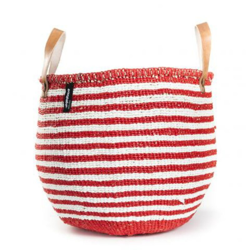 短把中型两用编织篮 (红白细条纹) - 手提包/手提袋 - 其他材质 红色