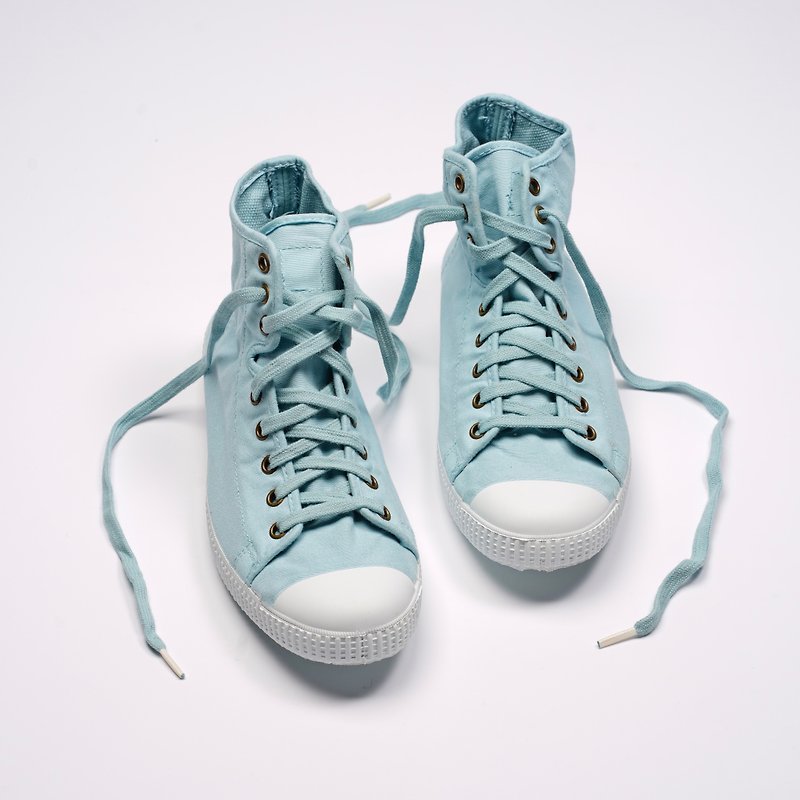 西班牙帆布鞋 CIENTA 61997 72 淡蓝色 经典布料 大人 高筒 - 女款休闲鞋 - 棉．麻 蓝色