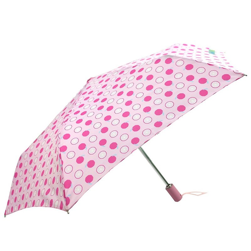 【台湾文创 Rain's talk】柠檬抗UV三折省力型自动开收伞 - 雨伞/雨衣 - 防水材质 粉红色