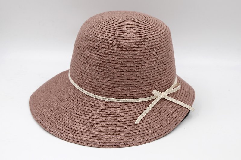 【纸布家】赫本帽(葡萄紫)纸线编织 - 帽子 - 纸 粉红色