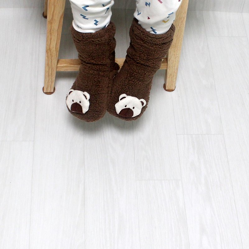 baby brown bear wool warm winter socks - 婴儿袜子 - 羊毛 咖啡色
