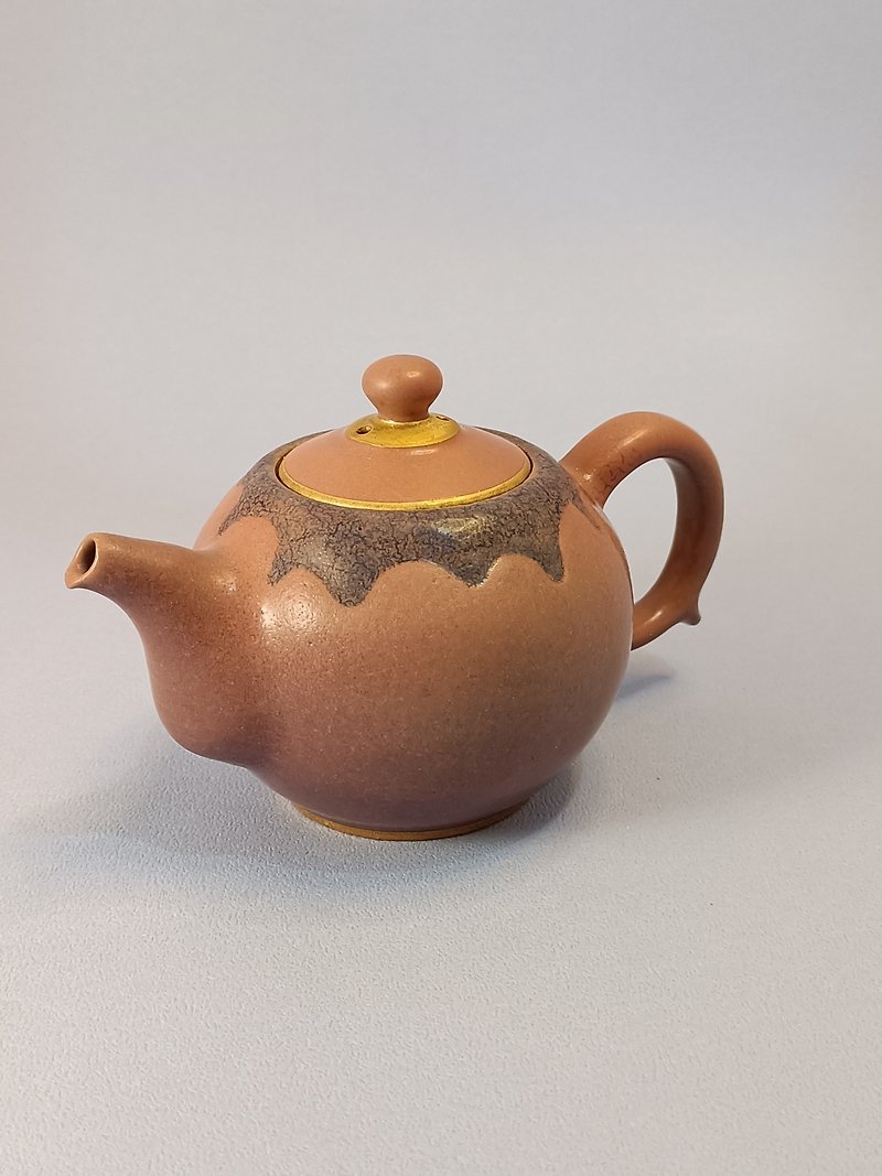 彩釉茶壶 - 茶具/茶杯 - 陶 橘色