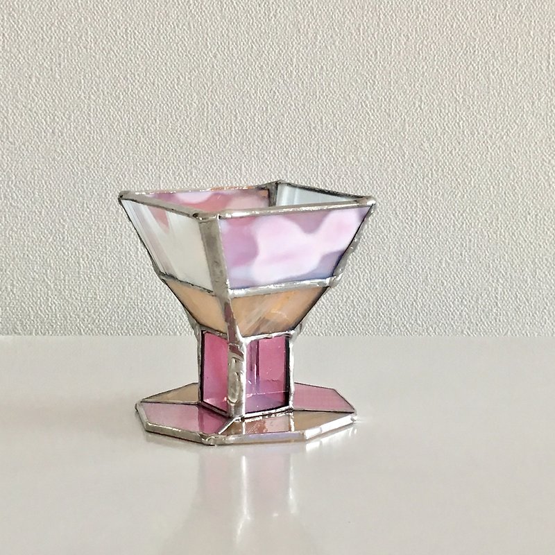 ホルダースタンド デイドリーム パステル ピンク&ホワイト ガラス Bay View - 摆饰 - 玻璃 粉红色