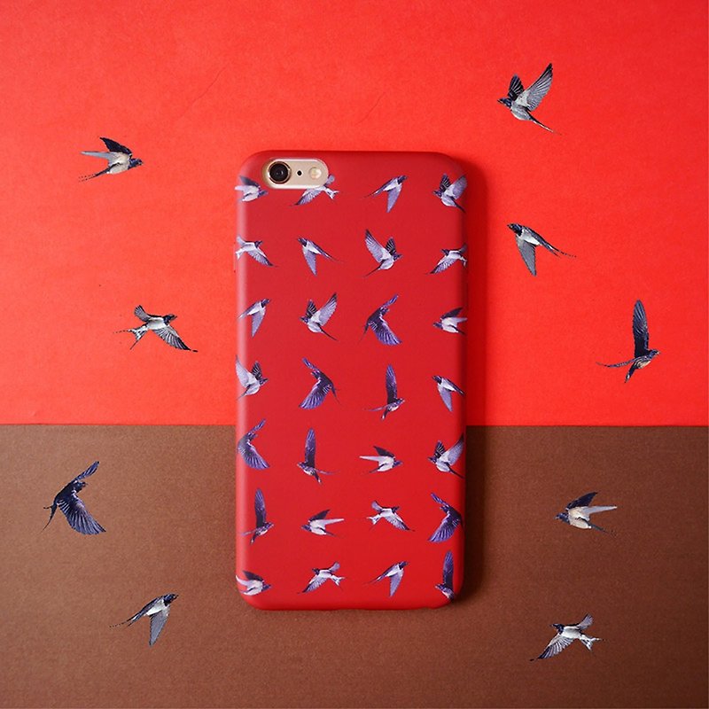 欧风丝巾燕子手机壳 - 手机壳/手机套 - 其他材质 红色