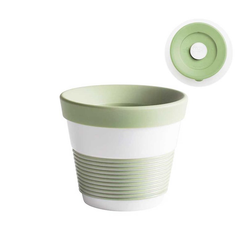 摩登系列-230ml含盖点心杯-粉青绿-原厂盒装 - 咖啡杯/马克杯 - 瓷 绿色