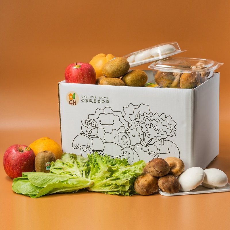 【蔬果箱】满足一天五蔬果 / 蔬果彩绘箱 / (彩绘拿好礼) - 其他 - 新鲜食材 橘色