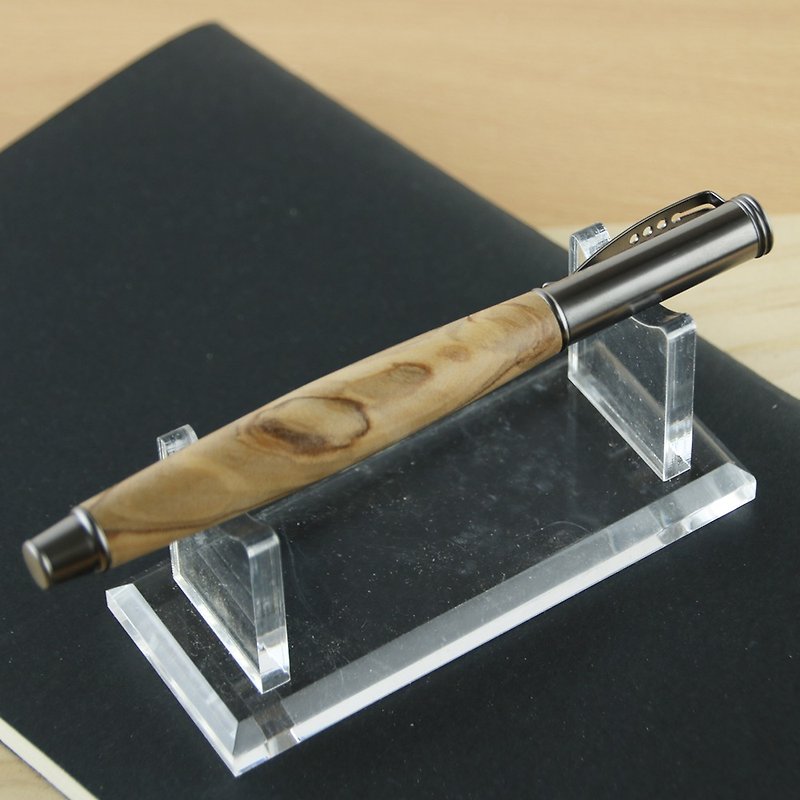 订制-德国SCHMIDT拔盖式原木钢珠笔 / 橄榄木 - 钢珠笔 - 木头 卡其色