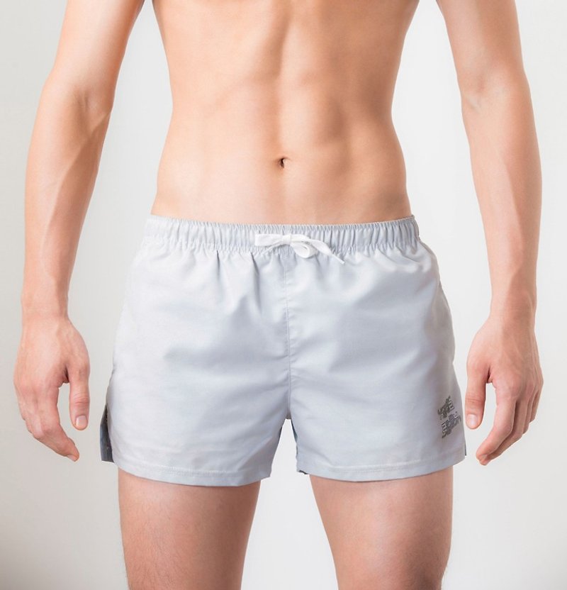 短版海滩裤/超弹性网布内里-灰    UNDERNEXT2 夏.缤纷 - 男士长裤 - 聚酯纤维 灰色