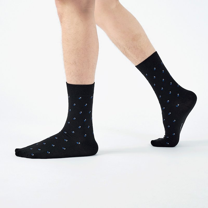 经典LOGO绅士中筒袜/黑(L)-MIT抗菌设计中筒袜 - 袜子 - 棉．麻 黑色