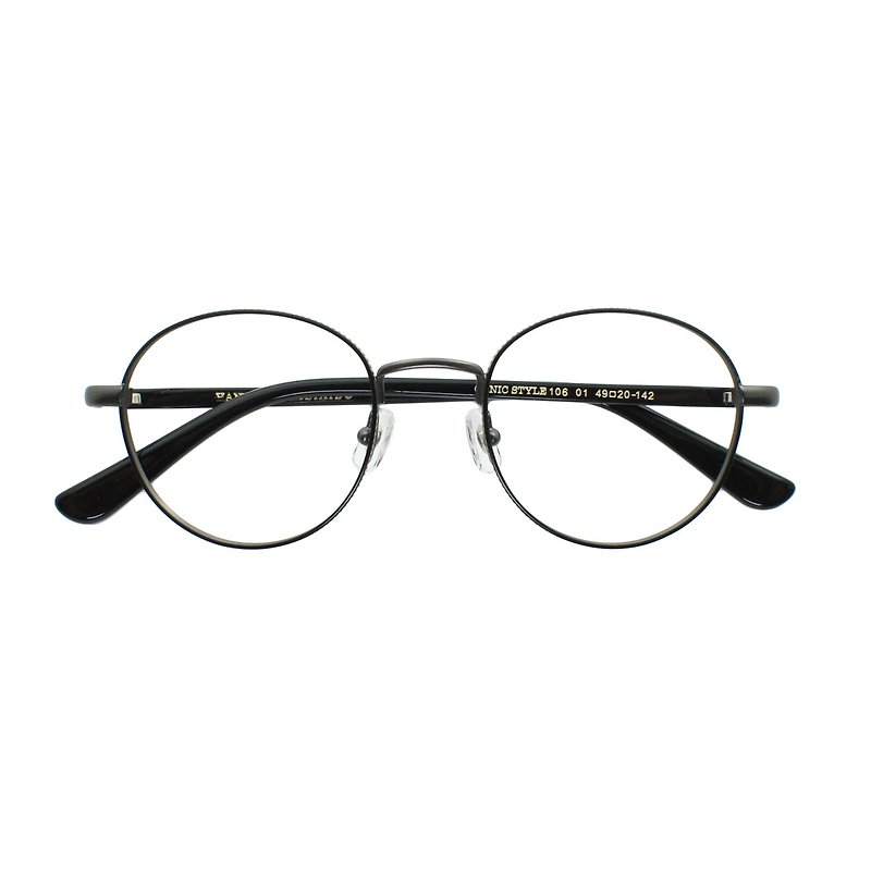 手工板材 复古金属镜 圆眼镜框 - 眼镜/眼镜框 - 其他金属 黑色