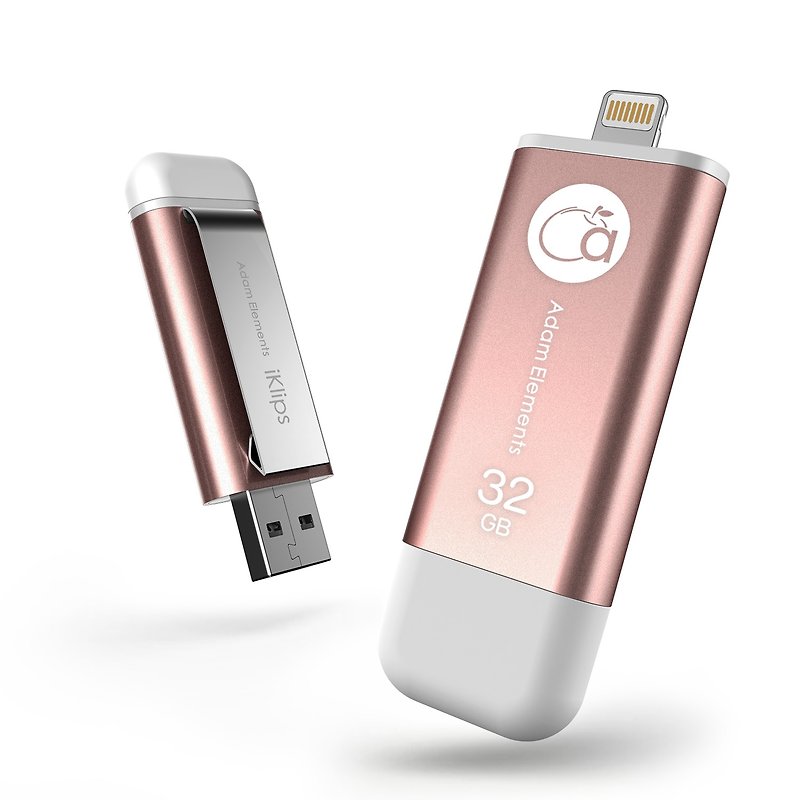 【福利品】iKlips 32GB 苹果iOS USB3.1双向随身碟 - U盘 - 其他金属 粉红色