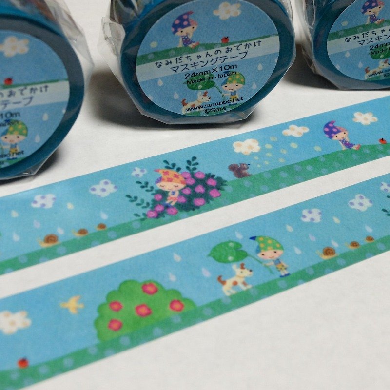 マスキングテープ/なみだちゃんのおでかけ - 纸胶带 - 纸 蓝色