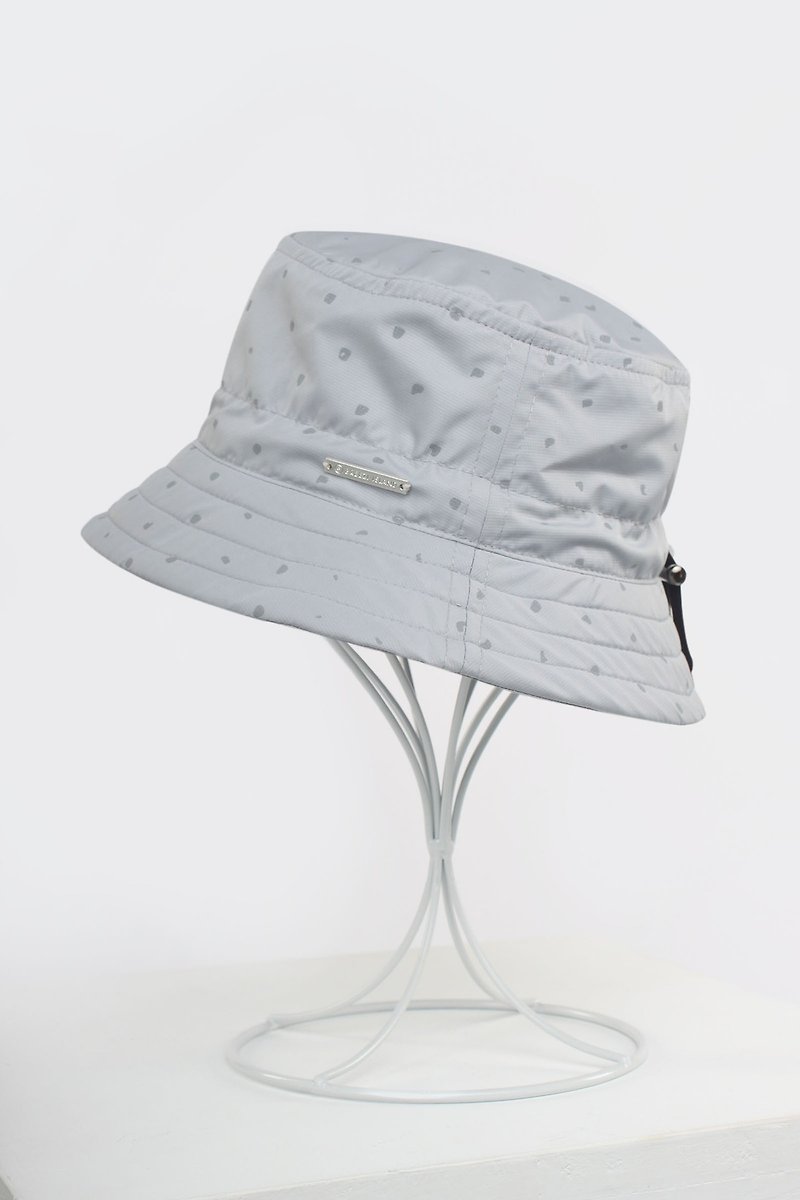 防水反光收纳渔夫帽 - 反光灰 - 帽子 - 聚酯纤维 灰色