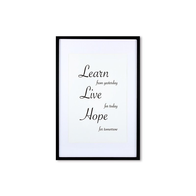 装饰画相框 Cursive Quote Learn Live Hope 黑色框 63x43cm - 画框/相框 - 木头 黑色