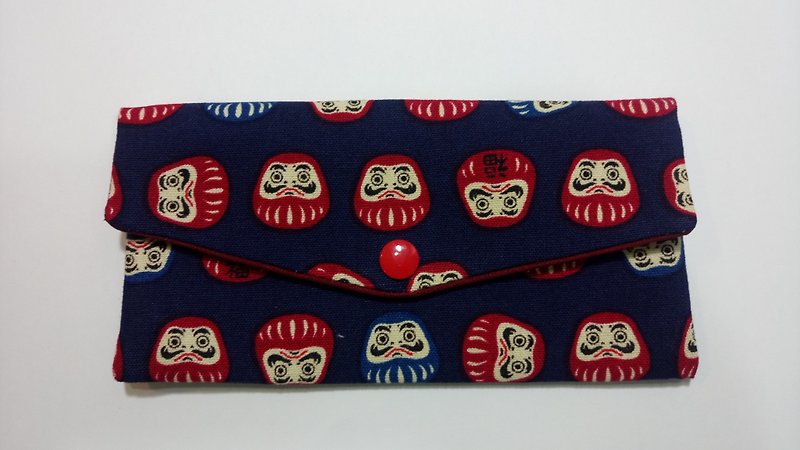双层红包袋/存折收纳袋 (26不倒翁) - 皮夹/钱包 - 棉．麻 蓝色