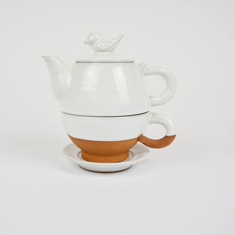 雪地小鸟茶具组-公平贸易 - 茶具/茶杯 - 陶 白色