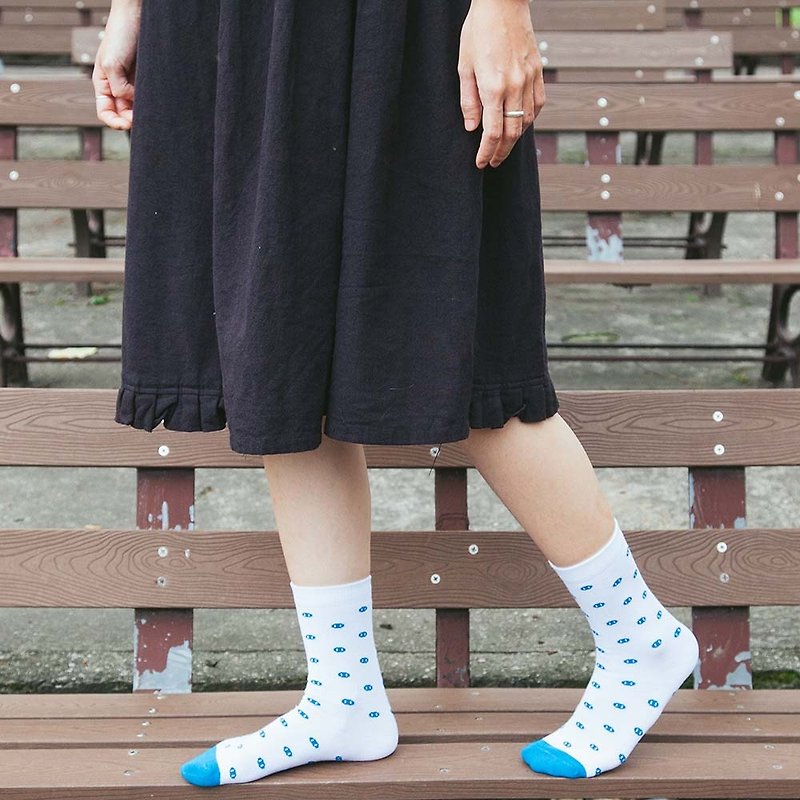 蘑菇Mogu / 袜子/ 蘑菇袜（小猪鼻M号） - 袜子 - 棉．麻 白色