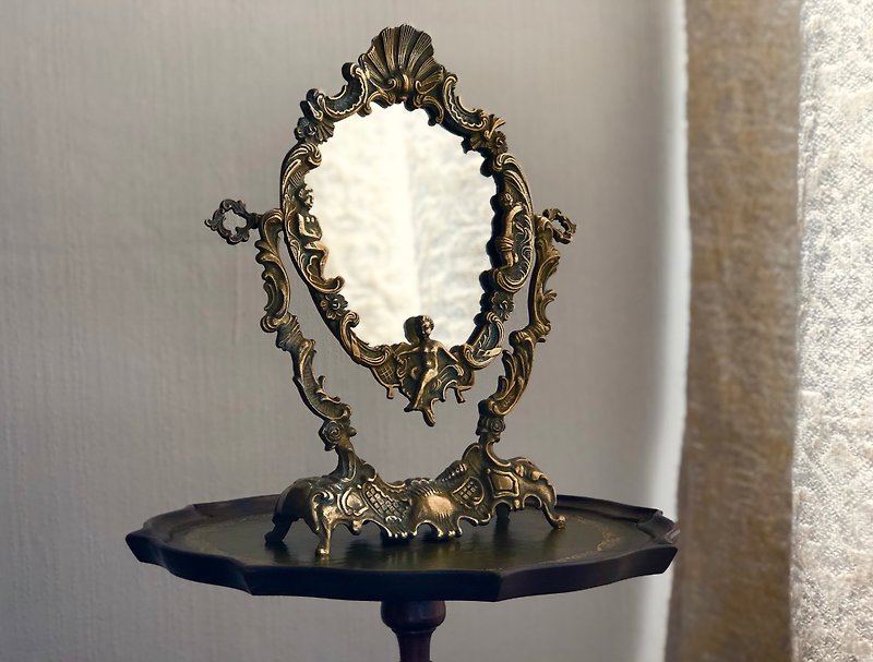 法国华丽天使古铜镜 - 摆饰 - 铜/黄铜 