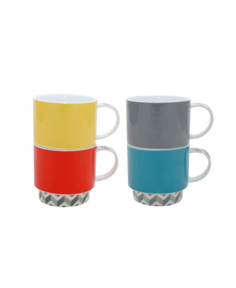 SUSS-英国Rayware俏皮感可堆叠彩色马克杯(一组四色入)-现货 - 咖啡杯/马克杯 - 瓷 多色