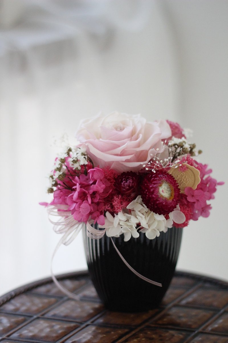 花礼设计【不凋花系列】厄瓜多尔尔浪漫玫瑰盆花 - 植栽/盆栽 - 植物．花 粉红色