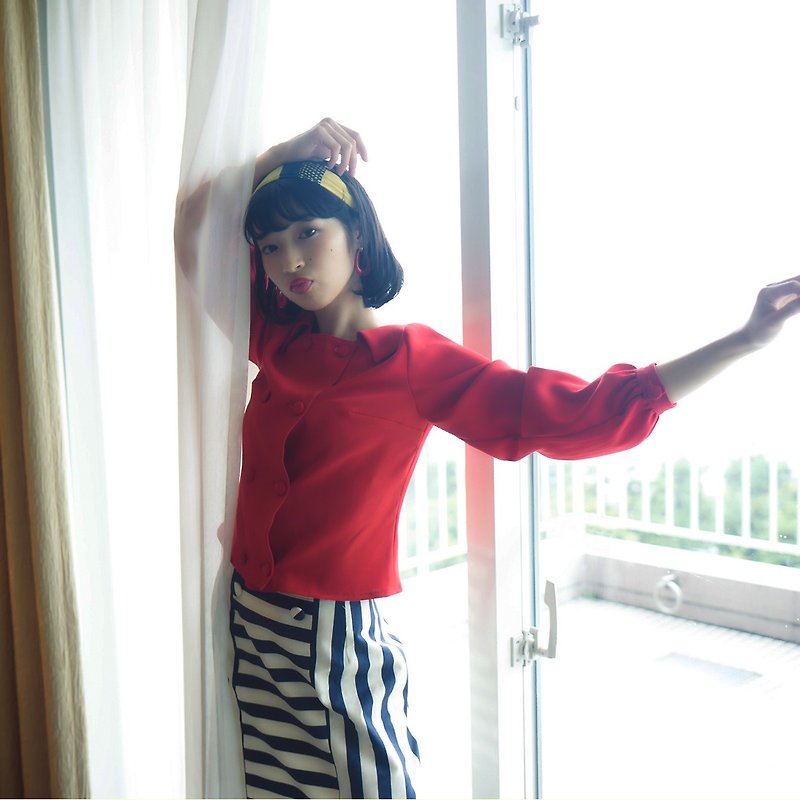 retro blouse lorna - 女装衬衫 - 聚酯纤维 红色
