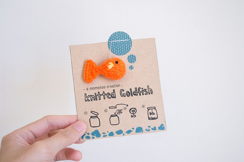 Goldfish knitted amigurumi home decor ornament - 摆饰 - 其他材质 橘色
