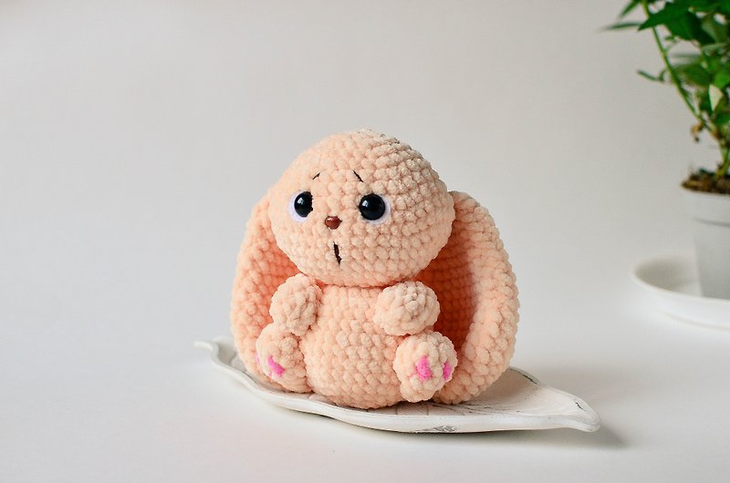 Rabbit crochet pattern, amigurumi animals, easy PDF tutorial DIY, English - 编织/刺绣/羊毛毡/裁缝 - 绣线 