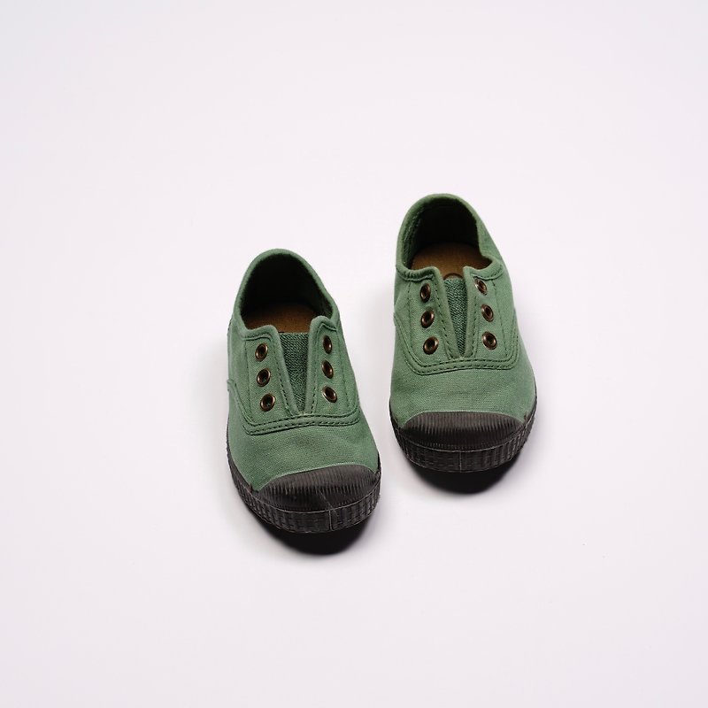 西班牙帆布鞋 CIENTA T955997 63 草绿色 黑底 经典布料 童鞋 - 童装鞋 - 棉．麻 绿色