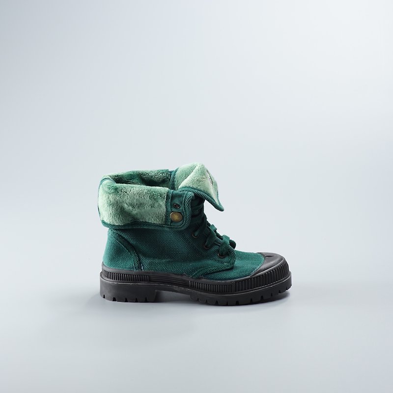 西班牙帆布鞋 冬季刷毛 绿色 黑头 洗旧  860777 童鞋尺寸 - 童装鞋 - 棉．麻 绿色