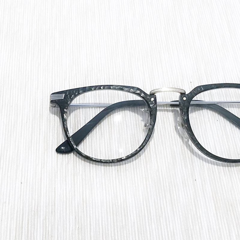 磨砂黑拼金属手工眼镜框 - 眼镜/眼镜框 - 塑料 黑色