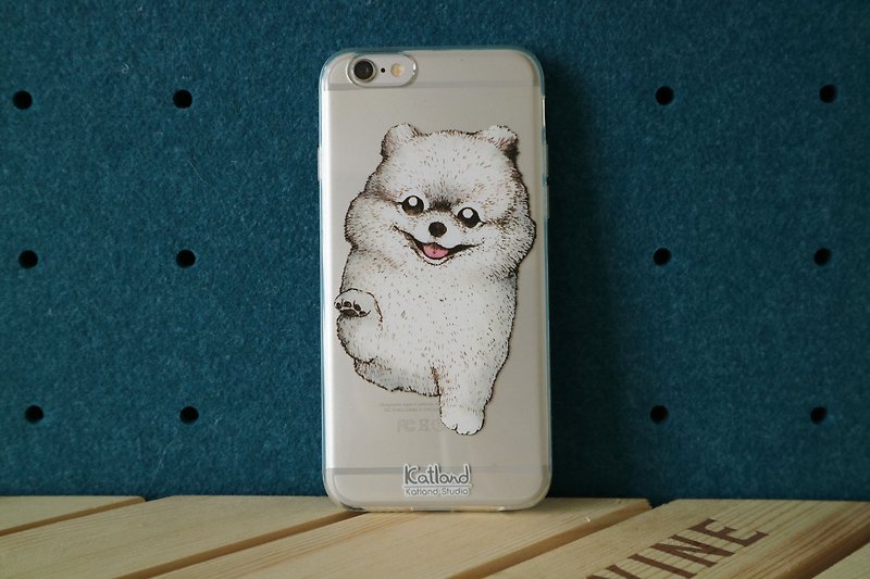 自家设计 - 白色松鼠狗 博美犬手机壳 保护套Phone Case D14_B_0 - 手机壳/手机套 - 塑料 白色