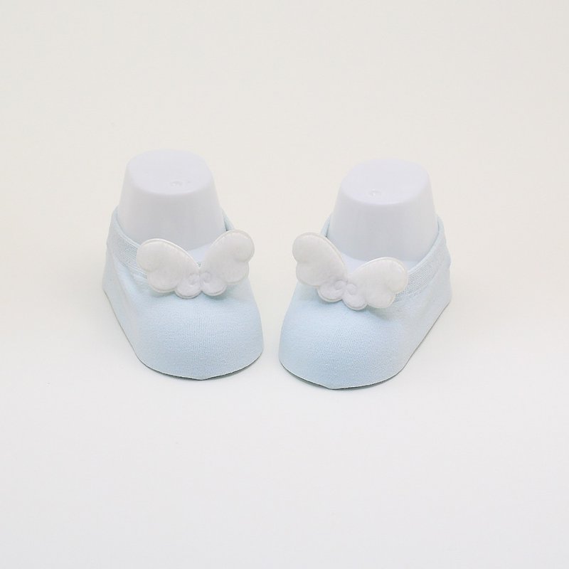 Baby Gift Newborn Baby Girl and boy cool Socks with Angel wing - 婴儿袜子 - 棉．麻 蓝色