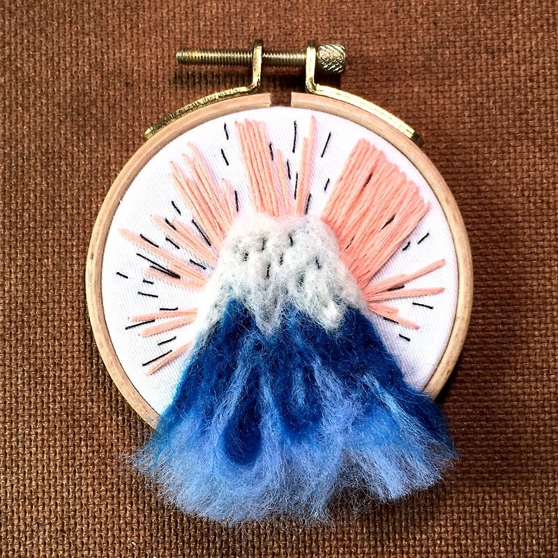 富士山羊毛毡画作 - 摆饰 - 纸 蓝色