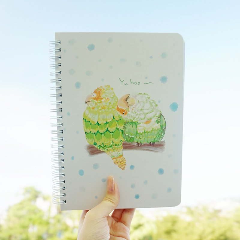 【线圈笔记本】-哟呼~烦烦的鹦鹉-A5 - 笔记本/手帐 - 纸 绿色