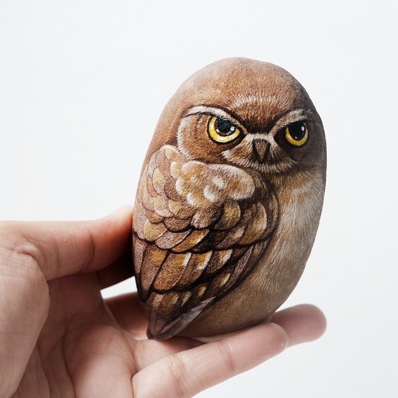 Owls stone painting. - 其他 - 防水材质 咖啡色