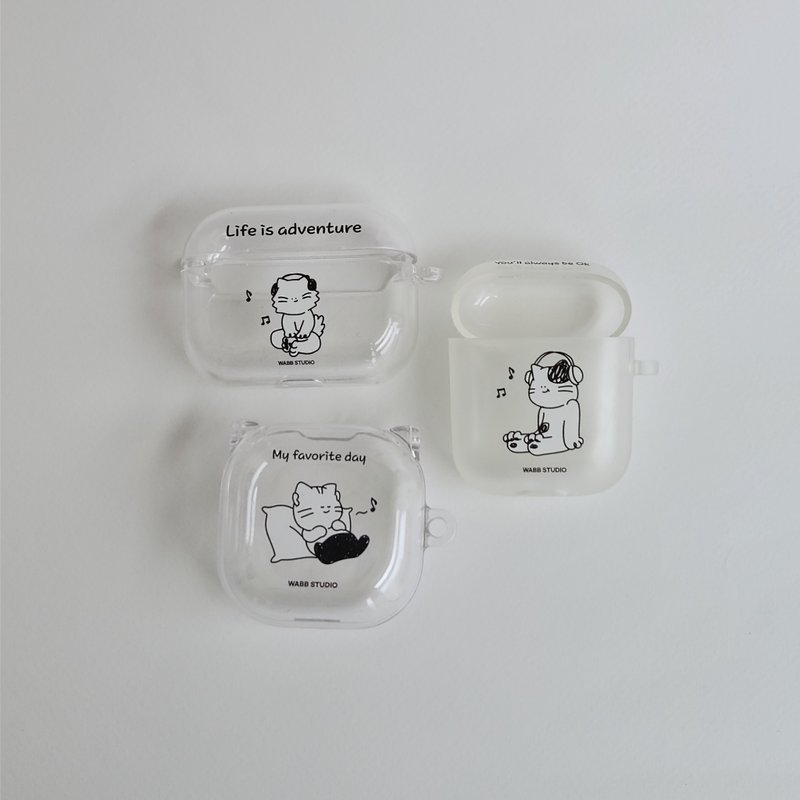 WADAO Doodle Airpods/Buds 保护套 ver.1 - 耳机收纳 - 塑料 透明